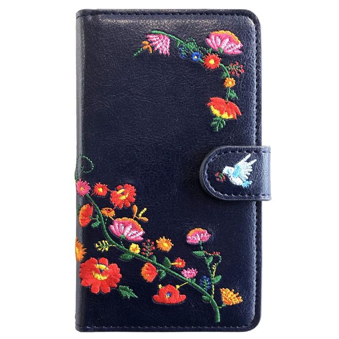 【Leo&Aoi公式ショップ】 arrows We2 F-52E FCG02 M07 A402FC ケース 花刺繍 手帳型ケース f52e アローズ ウィー スマホケース 【安心の返品保証付き】