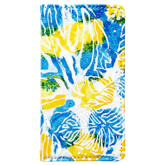 【Leo&Aoi公式ショップ】 らくらくスマートフォン F-52B ケース カバー 手帳型ケース 本革 ハワイアン柄 手帳型 スマホケース らくらくフォン らくらくホン f52b docomo【安心の返品保証付き】