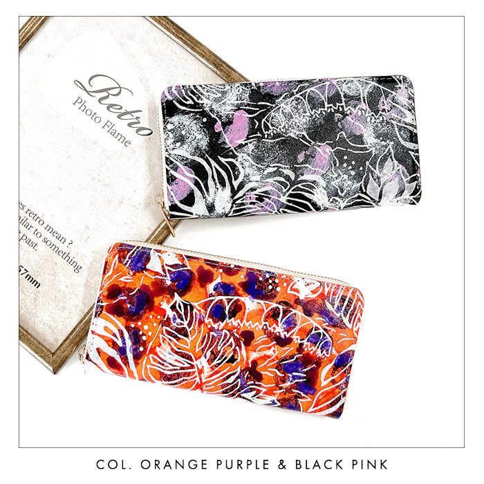 【Leo&Aoi公式ショップ】 ハワイアン柄 長財布 本革 財布 ラウンド型ファスナー レディース メンズ 大容量 カード収納【安心の返品保証付き】