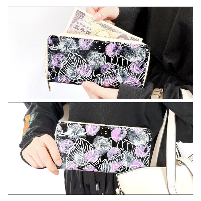 【Leo&Aoi公式ショップ】 ハワイアン柄 長財布 本革 財布 ラウンド型ファスナー レディース メンズ 大容量 カード収納【安心の返品保証付き】