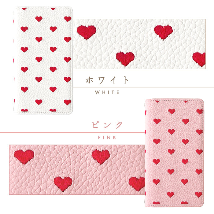 【Leo&Aoi公式ショップ】 iPhone16pro ケース iPhone 16 pro カバー 手帳型 ハート刺繍 手帳型ケース アイフォン16プロ スマホケース 【安心の返品保証付き】