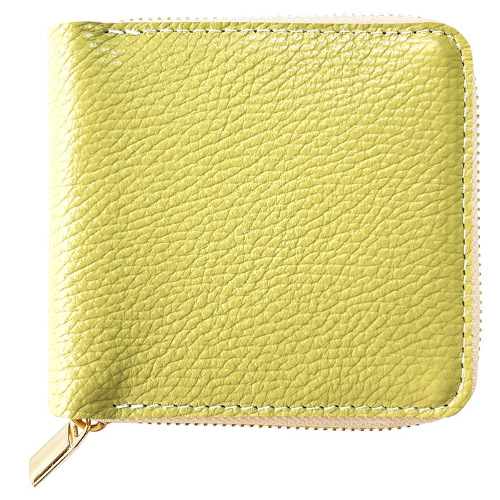 【Leo&Aoi公式ショップ】 ハイソ 型押し 本革 ラウンド型 二つ折り財布 ラウンドファスナー ラウンド型財布 小銭入れ 二つ折り 財布 メンズ レディース コンパクト 薄型 カード入れ 牛本革 革財布 ウォレット コインケース付き ハンドメイド【安心の返品保証付き】