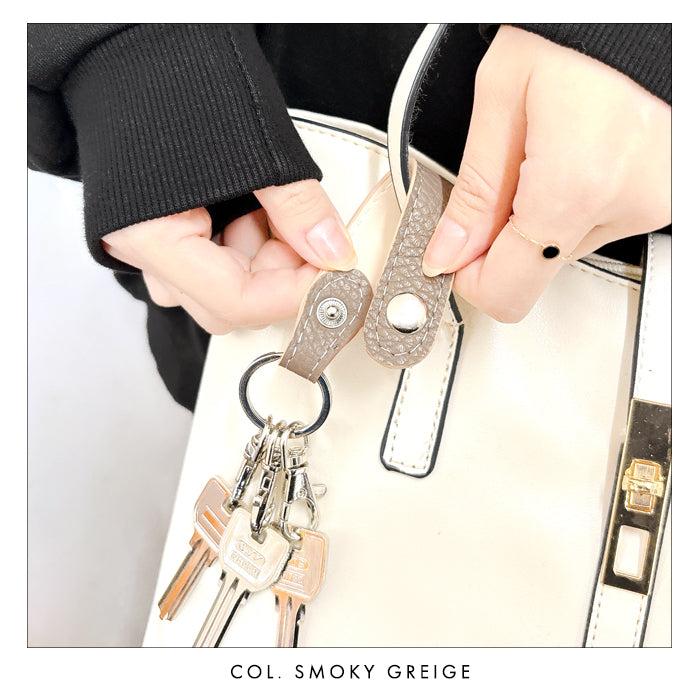 【Leo&Aoi公式ショップ】 ちょっとハイソな本革 型押し 3連 キーリング 本革 スナップボタン 本革キーリング 【安心の返品保証付き】