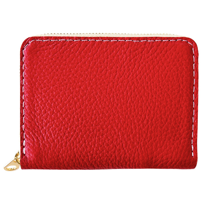 【Leo&Aoi公式ショップ】ちょっとハイソな本革 蛇腹 シンプル財布 本革 財布 メンズ レディース ラウンド型ファスナー ミニ財布 カード入れ 【安心の返品保証付き】