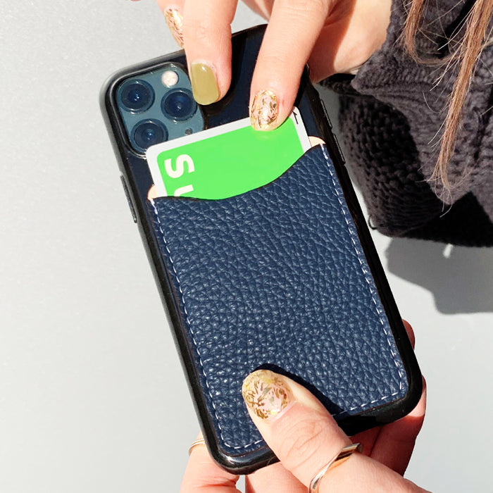 【Leo&Aoi公式ショップ】 ちょっとハイソな本革 スマホ カード収納 カードケース 貼り付け 背面 薄型 カードポケット 背面収納 レザー ポケット カード入れ スリム ICカード 定期入れ シール CARD POCKET 革 レザー 牛革 収納ポケット 【安心の返品保証付き】