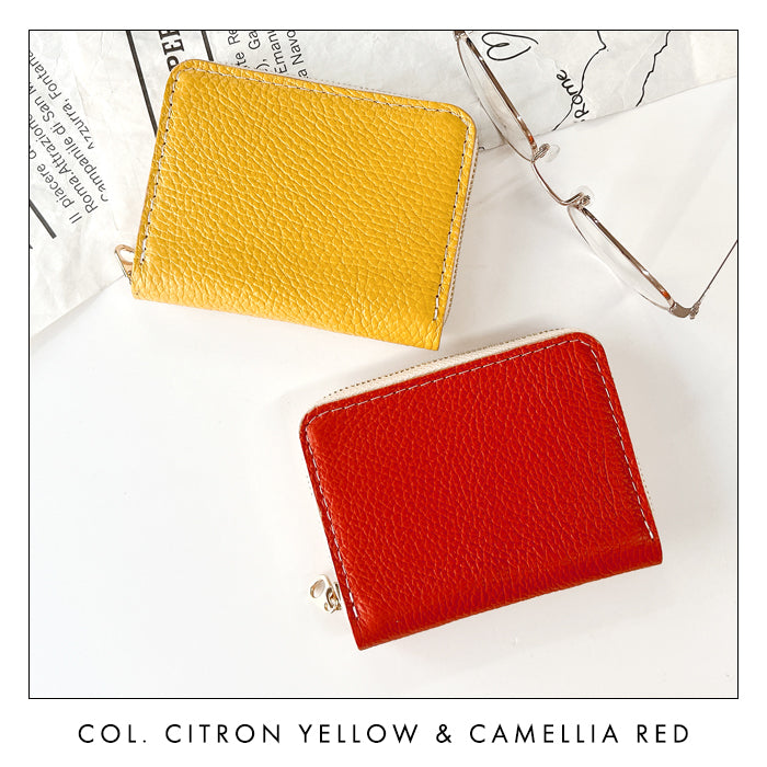 【Leo&Aoi公式ショップ】ちょっとハイソな本革 蛇腹 シンプル財布 本革 財布 メンズ レディース ラウンド型ファスナー ミニ財布 カード入れ 【安心の返品保証付き】