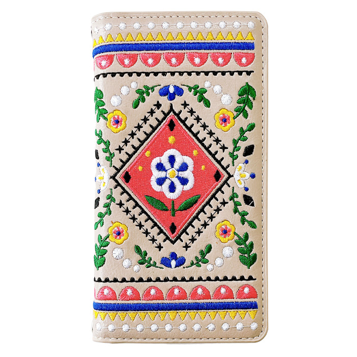 【Leo&Aoi公式ショップ】 北欧 刺繍 スマホケース 手帳型ケース 100機種以上対応