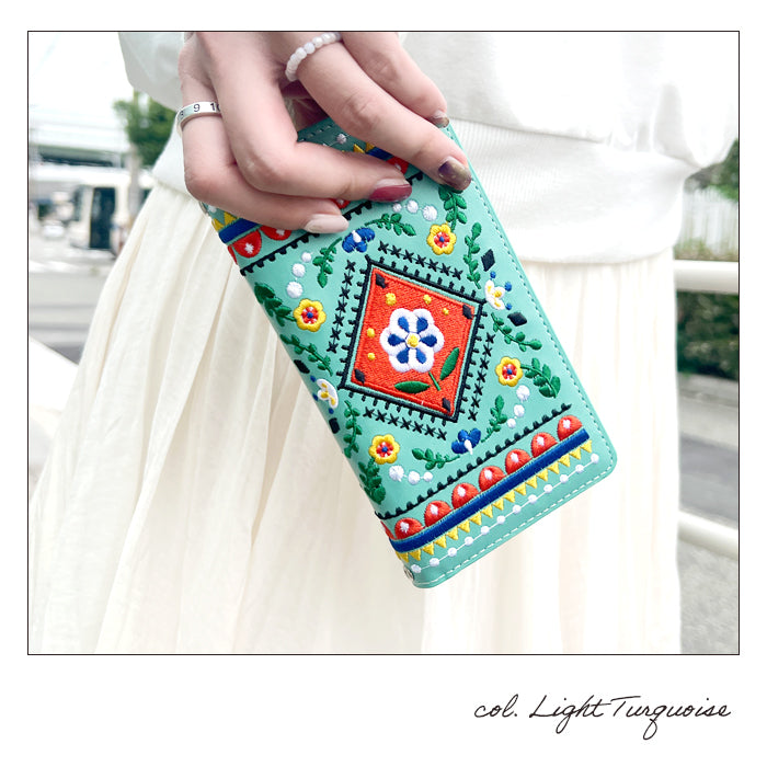 【Leo&Aoi公式ショップ】 北欧 刺繍 スマホケース 手帳型ケース 100機種以上対応