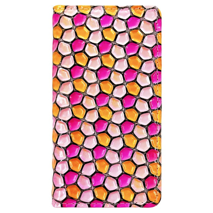 【Leo&Aoi公式ショップ】 本革 ハニカム ステンドグラス スマホケース 手帳型ケース 100機種以上対応