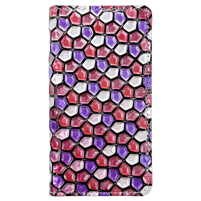 【Leo&Aoi公式ショップ】 本革 ハニカム ステンドグラス スマホケース 手帳型ケース 100機種以上対応