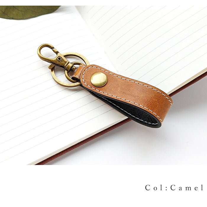 【Leo&Aoi公式ショップ】 馬革 キーリング スナップボタン キーホルダー バッグチャーム キーフック 馬ヌメ クラシック