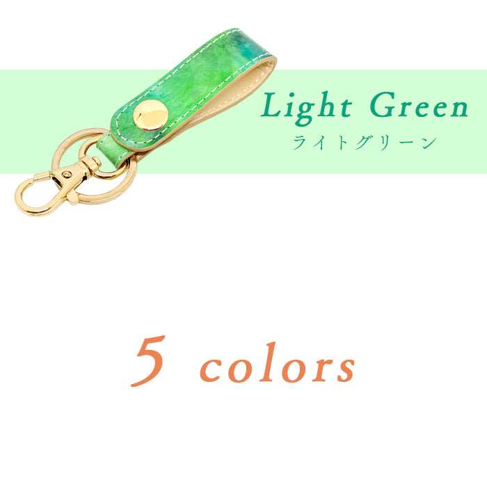 【Leo&Aoi公式ショップ】 本革 キーリング キーホルダー スナップボタン バッグチャーム イタリアンアートエナメル