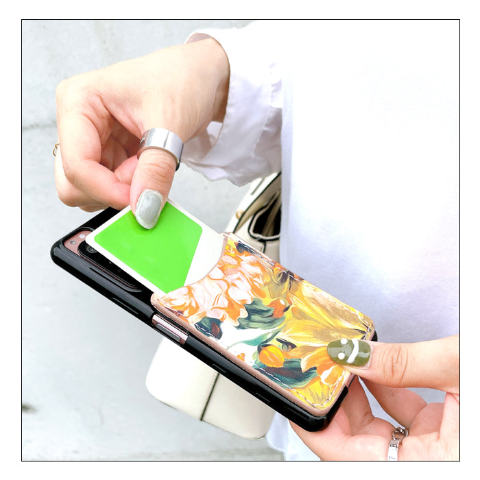 【Leo&Aoi公式ショップ】 イタリア製フラワー カードケース 本革 スマホ カード収納 貼り付け 背面 薄型 カードポケット 背面収納 レザー ポケット カード入れ スリム ICカード 定期入れ シール CARD POCKET 花 レディース イタリアンレザー 【安心の返品保証付き】