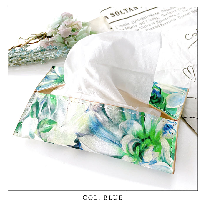 【Leo&Aoi公式ショップ】 牛革 イタリア製 フラワー ティッシュケース 本革 レザー ティッシュカバー 革 高級 ティッシュ ケース カバー ポケットティッシュケース ハンドメイド 革 上品 かわいい お洒落 高級 花柄 花 ボタニカル フラワー 【安心の返品保証付き】