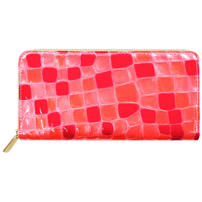 【Leo&Aoi公式ショップ】 ちょっと上品なステンドグラス 蛇腹 カードポケット付き 長財布 本革 ラウンド型ファスナー 財布 レディース 大容量 【安心の返品保証付き】