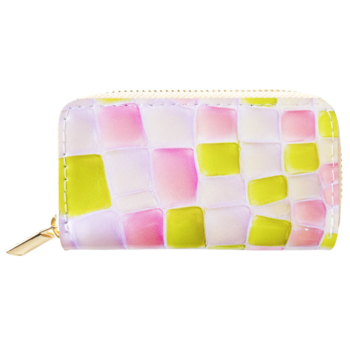 【Leo&Aoi公式ショップ】 牛革 ちょっと上品な ステンドグラス ラウンド型キーケース 4連 本革 レディース スマートキー レザー 鍵入れ 鍵 カギ 収納 スリム コンパクト キーホルダー キーケース エナメル加工 日本製 【安心の返品保証付き】