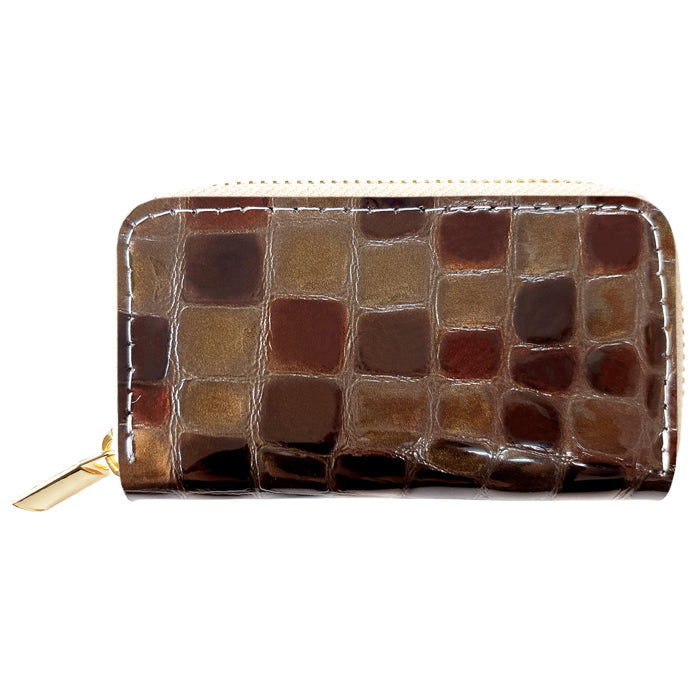 【Leo&Aoi公式ショップ】 牛革 ちょっと上品な ステンドグラス ラウンド型キーケース 4連 本革 レディース スマートキー レザー 鍵入れ 鍵 カギ 収納 スリム コンパクト キーホルダー キーケース エナメル加工 日本製 【安心の返品保証付き】