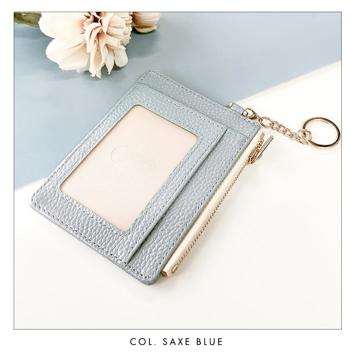 【Leo&Aoi公式ショップ】 本革 パステル 上品な型押し 財布付き パスケース 定期入れ 小銭入れ カードケース 薄型 パステルカラー レディース PC1-P1-04 【安心の返品保証付き】