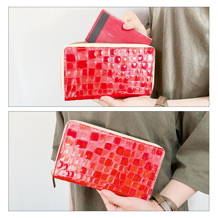 【Leo&Aoi公式ショップ】本革 上品なステンドグラス マルチケース 通帳ケース パスポートケース 母子手帳ケース 大容量 スリム設計 ファスナー付き メンズ レディース おしゃれ ハンドメイド 【安心の返品保証付き】