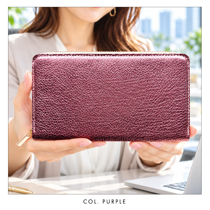 【Leo&Aoi公式ショップ】 型押し グリッター マルチケース 長財布 本革 通帳ケース パスポートケース 母子手帳ケース 大容量 スリム設計 ファスナー付き メンズ レディース おしゃれ 【安心の返品保証付き】