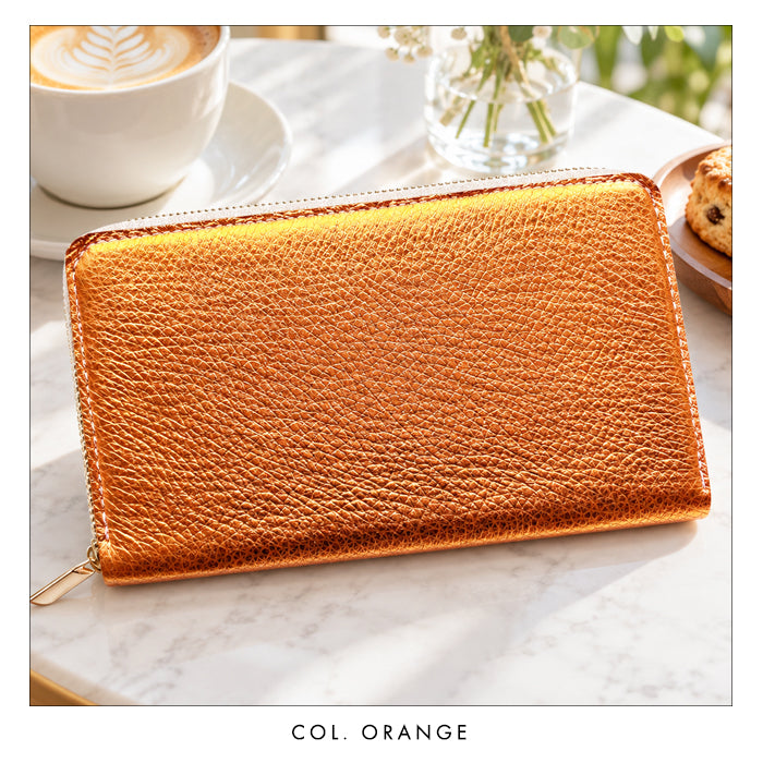 【Leo&Aoi公式ショップ】 型押し グリッター マルチケース 長財布 本革 通帳ケース パスポートケース 母子手帳ケース 大容量 スリム設計 ファスナー付き メンズ レディース おしゃれ 【安心の返品保証付き】