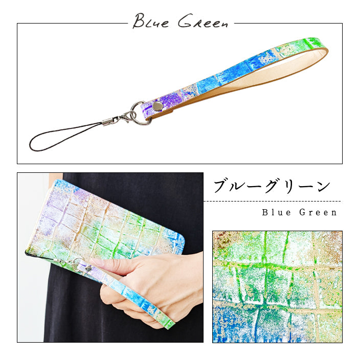 【Leo&Aoi公式ショップ】 型押しアート ストラップ 本革 紐ストラップ マルチストラップ 携帯ストラップ レザー 携帯 スマホ キーホルダー パスケース 定期入れ リストストラップ 革 牛革 手帳型 スマホケース 落下防止 レディース メンズ クロコダイル 【安心の返品保証付き】