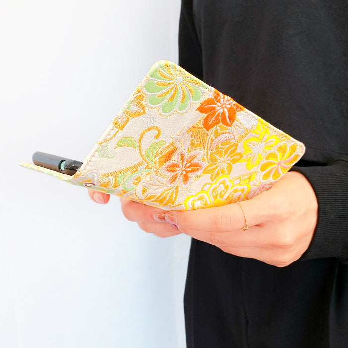 【Leo&Aoi公式ショップ】 iPhone15 ケース iPhone 15 カバー 手帳型 西陣織 着物 竹 手帳型ケース アイフォン15 スマホケース 携帯ケース 【安心の返品保証付き】