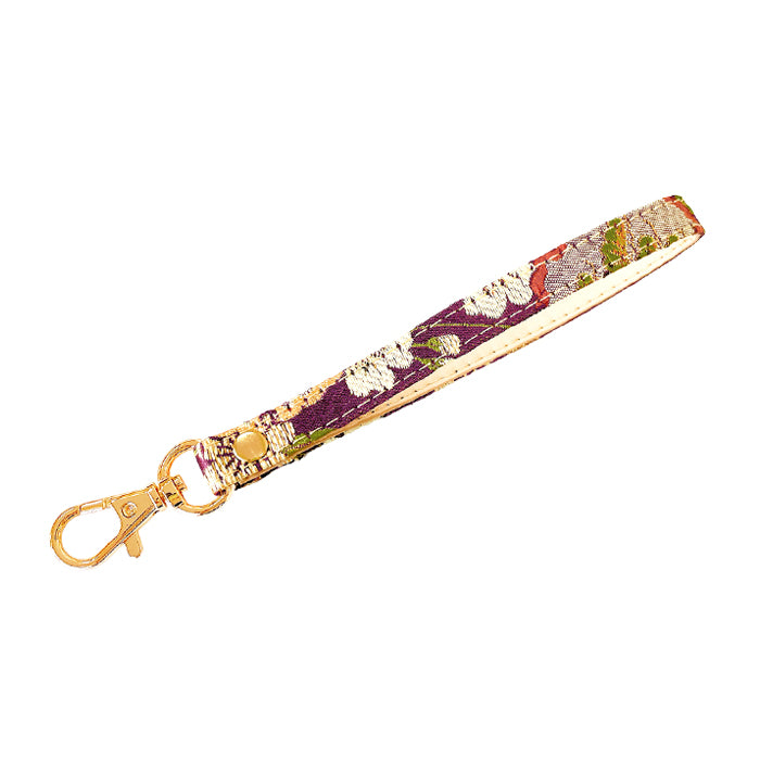 【Leo&Aoi公式ショップ】 西陣織 極 ナスカン付き ストラップ マルチストラップ 携帯ストラップ 携帯 スマホ キーホルダー パスケース 定期入れ リストストラップ 手帳型 スマホケース 落下防止 レディース 金襴 和柄 和風 高級 華やか 着物 【安心の返品保証付き】