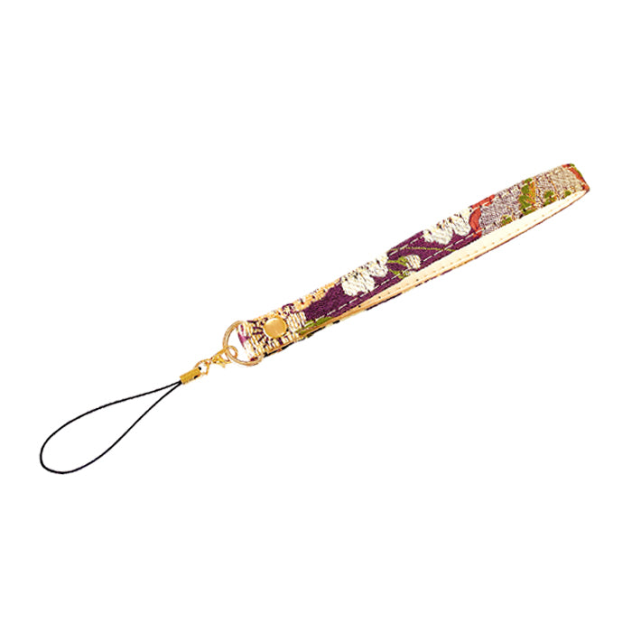 【Leo&Aoi公式ショップ】 西陣織 極 ストラップ マルチストラップ 携帯ストラップ 携帯 スマホ キーホルダー パスケース 定期入れ リストストラップ 手帳型 スマホケース 落下防止 レディース 金襴 和柄 和風 高級 華やか 着物 紐ストラップ 【安心の返品保証付き】