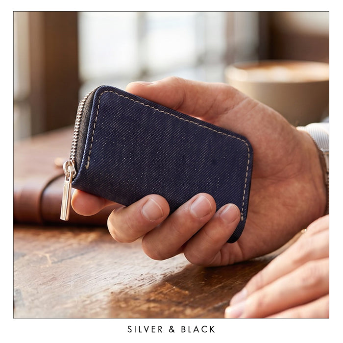 【Leo&Aoi公式ショップ】 児島デニム ラウンド型キーケース 4連 メンズ レディース スマートキー 鍵入れ 鍵 カギ 収納 スリム コンパクト キーホルダー キーケース 岡山 デニム【安心の返品保証付き】