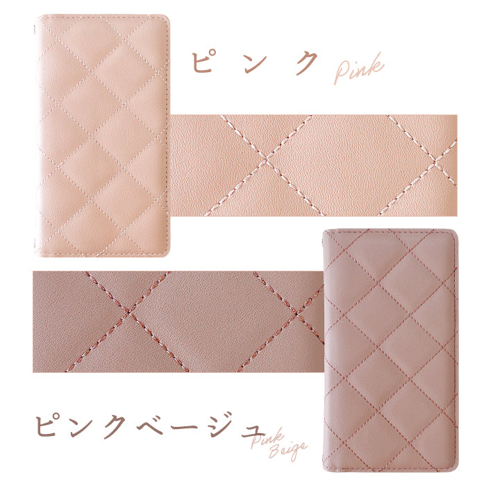 【Leo&Aoi公式ショップ】 らくらくスマートフォン F-53E ケース f53e カバー 手帳型 韓流 キルティング 手帳型ケース らくらくフォン docomo ドコモ スマホカバー 【安心の返品保証付き】