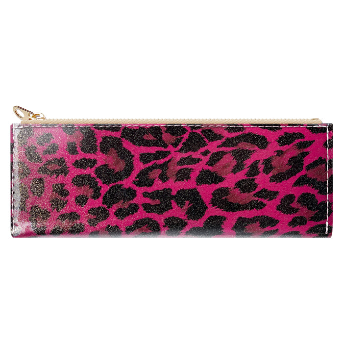 【Leo&Aoi公式ショップ】 ヒョウ柄 エナメル ペンケース 本革 筆箱 レザー ペン入れ コンパクト スリム 薄型 文具 筆記用具 ふで箱 収納 革 上品 かわいい お洒落 高級 ペン ケース アニマル柄 レオパード ひょう柄 【安心の返品保証付き】