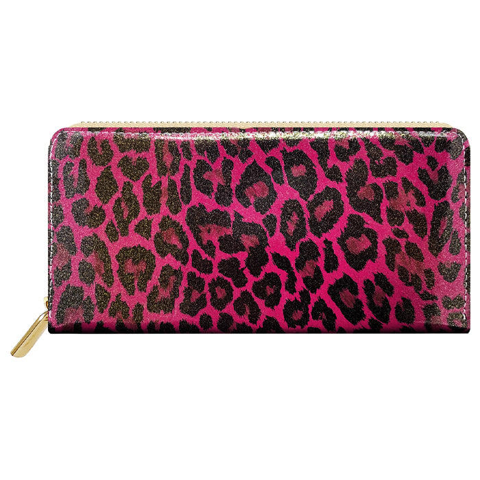 【Leo&Aoi公式ショップ】 ヒョウ柄 エナメル 財布 長財布 レディース 本革 ラウンドファスナー サイフ さいふ ウォレット 革 牛革 レザー カード収納 革財布 ラウンド長財布 ラウンド財布 長サイフ 本革長財布 エナメル加工 レオパード アニマル柄 メンズ ハンドメイド【安心の返品保証付き】