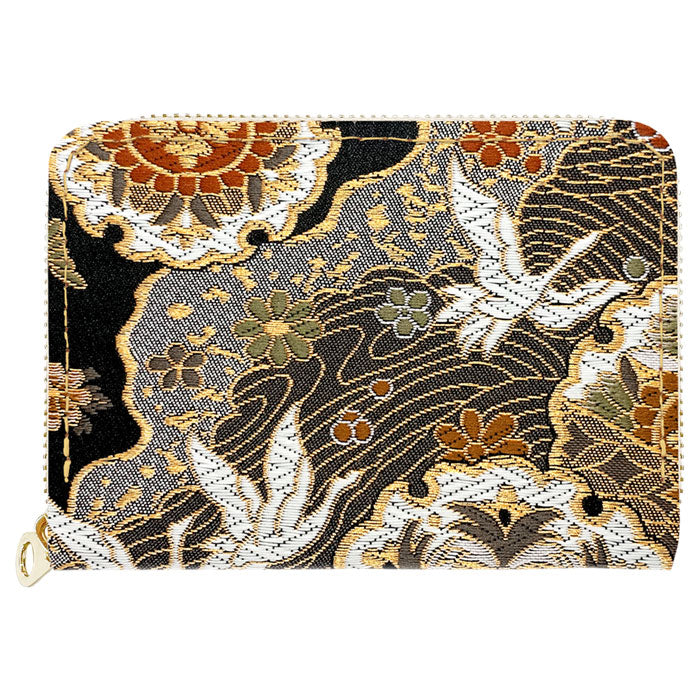 【Leo&Aoi公式ショップ】 西陣織 松 ミニ財布 財布 金襴 ミニウォレット コンパクト ラウンドファスナー サイフ さいふ ウォレット 小さい財布 カード収納 ラウンド財布 ミニサイフ 和風 和柄 和 豪華 織物 鳳凰 桜 鯉 源氏物語 花唐草 鶴 七宝地文 ハンドメイド