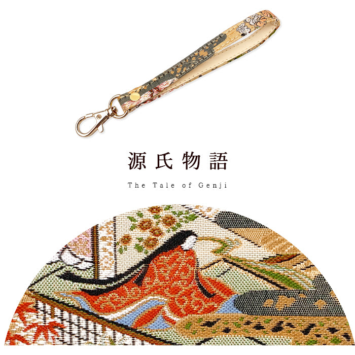 【Leo&Aoi公式ショップ】 西陣織 松 ナスカン付き ストラップ マルチストラップ 携帯ストラップ 携帯 スマホ キーホルダー パスケース 定期入れ リストストラップ 手帳型 スマホケース 落下防止 レディース 金襴 和柄 和風 高級 華やか 着物 【安心の返品保証付き】