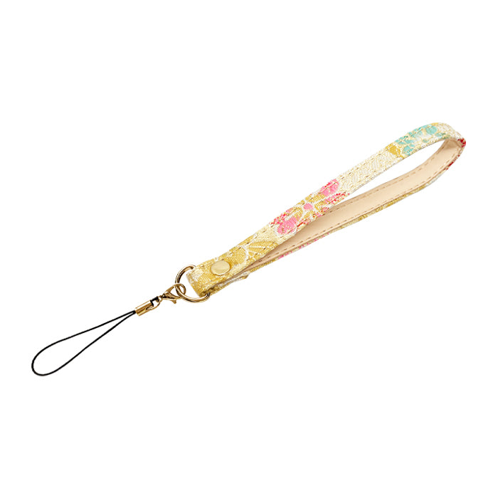 【Leo&Aoi公式ショップ】 西陣織 松 ストラップ マルチストラップ 携帯ストラップ 携帯 スマホ キーホルダー パスケース 定期入れ リストストラップ 手帳型 スマホケース 落下防止 レディース 金襴 和柄 和風 高級 華やか 着物 紐ストラップ カニカン付き 【安心の返品保証付き】