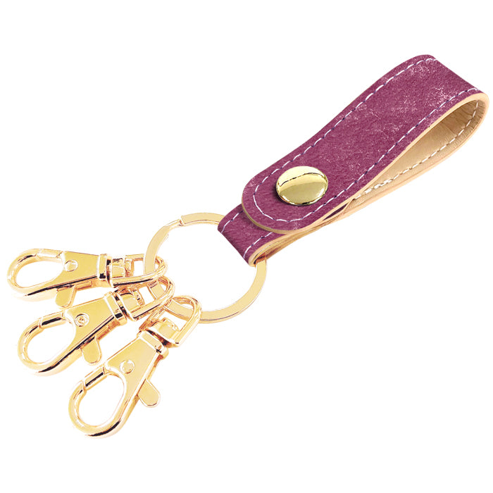 【Leo&Aoi公式ショップ】 イタリア製 マヤベリー 3連 キーリング 本革 スナップボタン イタリアンレザー キーホルダー ナスカン 【安心の返品保証付き】