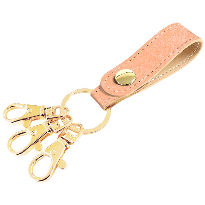 【Leo&Aoi公式ショップ】 イタリア製 マヤベリー 3連 キーリング 本革 スナップボタン イタリアンレザー キーホルダー ナスカン 【安心の返品保証付き】