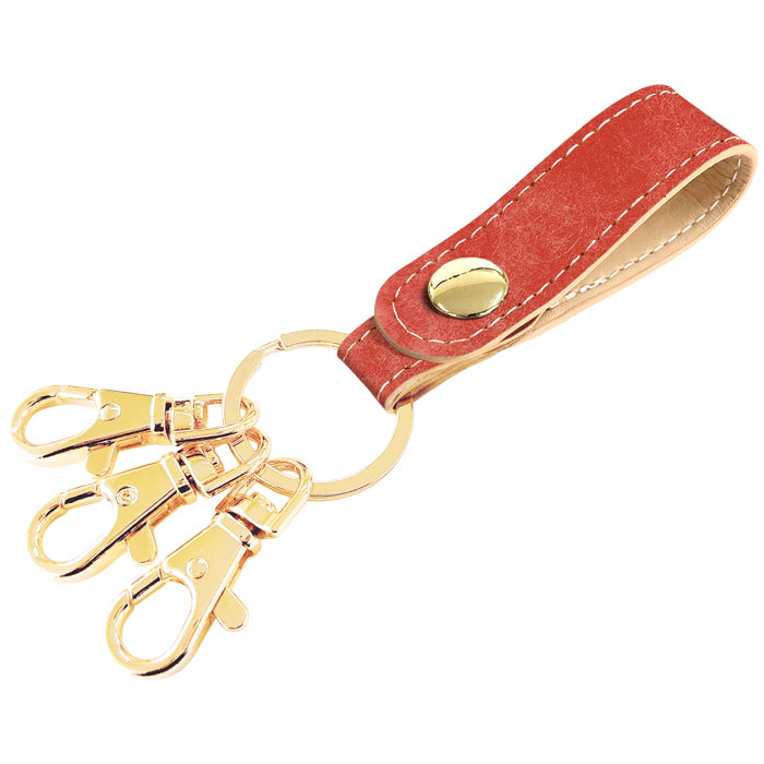 【Leo&Aoi公式ショップ】 イタリア製 マヤベリー 3連 キーリング 本革 スナップボタン イタリアンレザー キーホルダー ナスカン 【安心の返品保証付き】