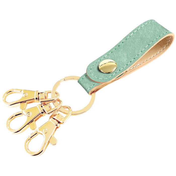 【Leo&Aoi公式ショップ】 イタリア製 マヤベリー 3連 キーリング 本革 スナップボタン イタリアンレザー キーホルダー ナスカン 【安心の返品保証付き】