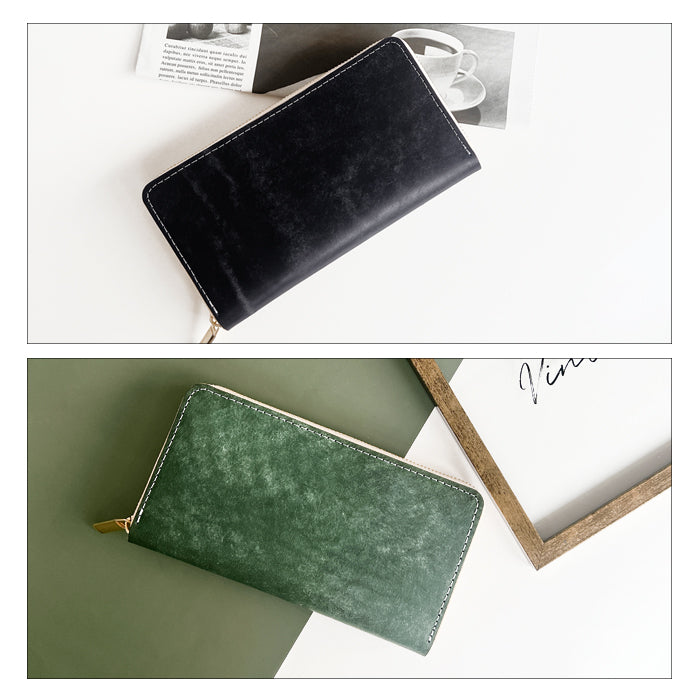 【Leo&Aoi公式ショップ】 イタリア製 マヤベリー 蛇腹 カードポケット付き 長財布 本革 ラウンド型ファスナー 財布 レディース 大容量 【安心の返品保証付き】