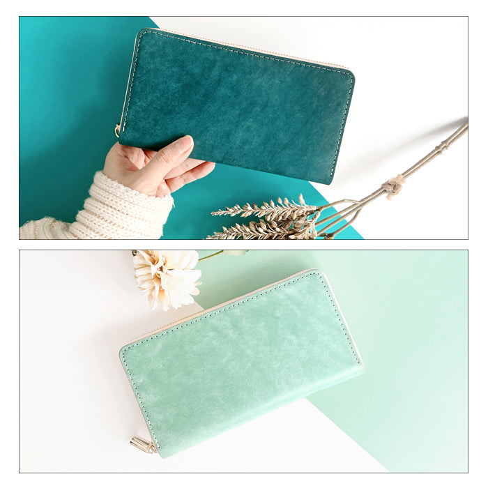 【Leo&Aoi公式ショップ】 イタリア製 マヤベリー 蛇腹 カードポケット付き 長財布 本革 ラウンド型ファスナー 財布 レディース 大容量 【安心の返品保証付き】