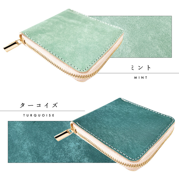 【Leo&Aoi公式ショップ】 マヤベリー ラウンド型 二つ折り財布 イタリア製 本革 ラウンドファスナー 財布 小銭入れ レディース メンズ 薄型 コインケース付き マヤレザー 【安心の返品保証付き】