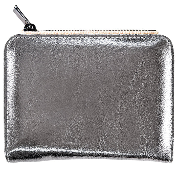 【Leo&Aoi公式ショップ】本革 メタリック てのひら財布 二つ折り財布 レディース メンズ カード収納 小銭入れ コインケース付き サイフ ウォレット 革 レザー 牛革 【WM-D2-03】 【安心の返品保証付き】