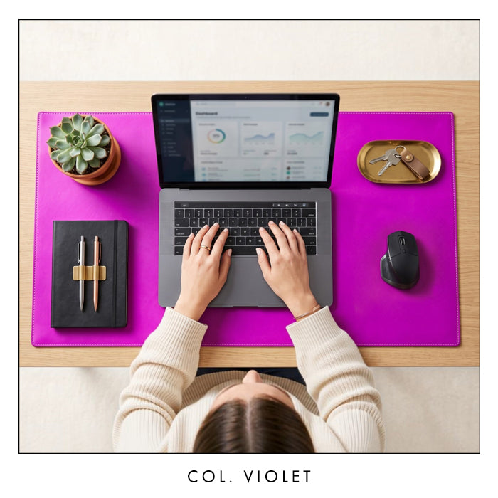 【Leo&Aoi公式ショップ】 はげにくいネオン デスクマット 本革 レザー マウスパッド キーボード マット 大きい シンプル 大型 オフィス PCマット ノートパソコン デスク周り 100cm×60cm 牛革 メンズ レディース ハンドメイド 蛍光カラー 【安心の返品保証付き】