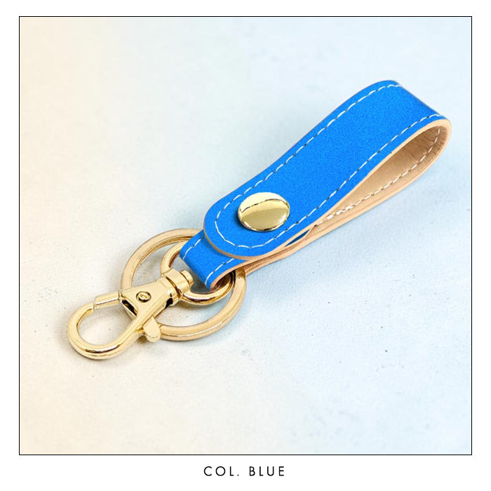 【Leo&Aoi公式ショップ】 ネオンカラー キーリング 本革 スナップボタン キーホルダー バッグチャーム 蛍光カラー 【安心の返品保証付き】