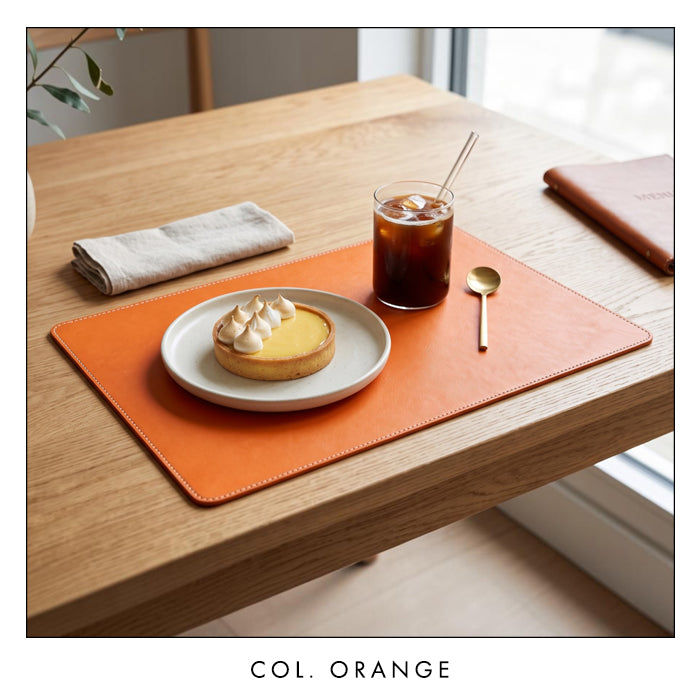 【Leo&Aoi公式ショップ】 はげにくいネオン ランチョンマット 本革 テーブルマット 食卓マット インテリア ギフト プレゼント 蛍光カラー 【安心の返品保証付き】