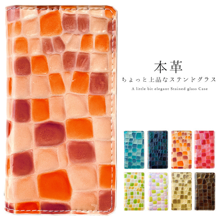 【Leo&Aoi公式ショップ】 arrows We2 F-52E FCG02 M07 A402FC ケース 本革 ちょっと上品なステンドグラス 手帳型ケース f52e アローズ ウィー スマホケース【安心の返品保証付き】