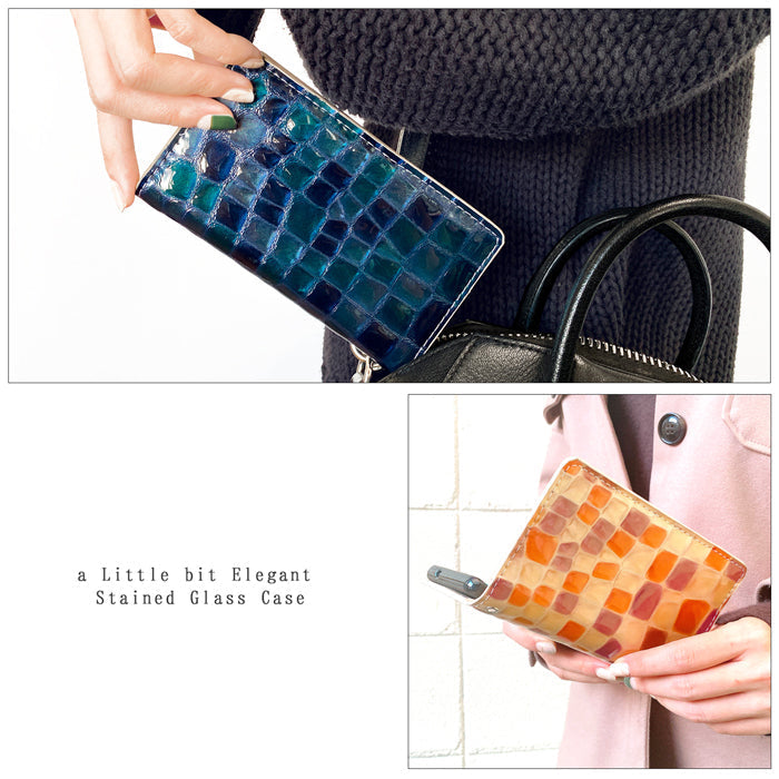 【Leo&Aoi公式ショップ】 XPERIA Ace SO-02L ケース カバー 本革 ちょっと上品なステンドグラス 手帳型ケース so02l エクスペリア スマホケース【安心の返品保証付き】