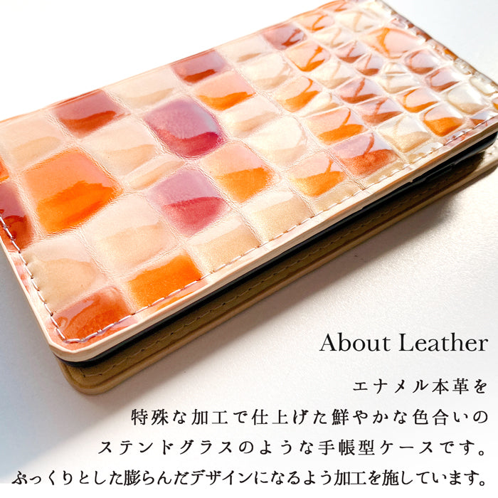 iPhone 16 plus iPhone16plus ケース カバー 手帳型 本革 ちょっと上品なステンドグラス 手帳型ケース アイフォン16プラス スマホケース
